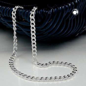 Kette 3mm Flachpanzerkette diamantiert Silber 925 19cm