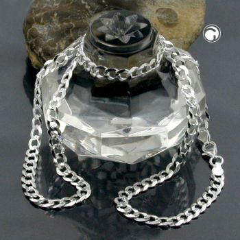 Kette 4,5mm flache Panzerkette Silber 925 55cm