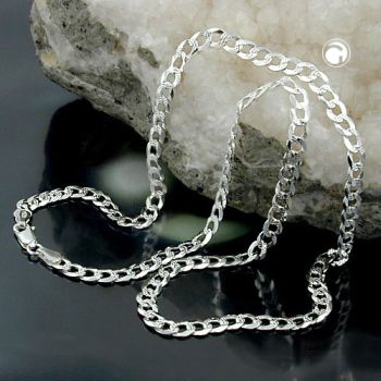Kette 4,6mm flache Panzerkette mit Muster Silber 925 55cm