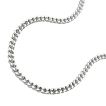 Kette 1,7mm Flachpanzerkette 2x diamantiert Silber 925 60cm