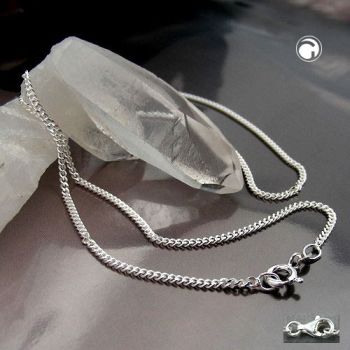 Kette 1,7mm Flachpanzerkette 2x diamantiert Silber 925 60cm