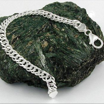 Armband 6mm Zwillingspanzerkette Silber 925 21cm