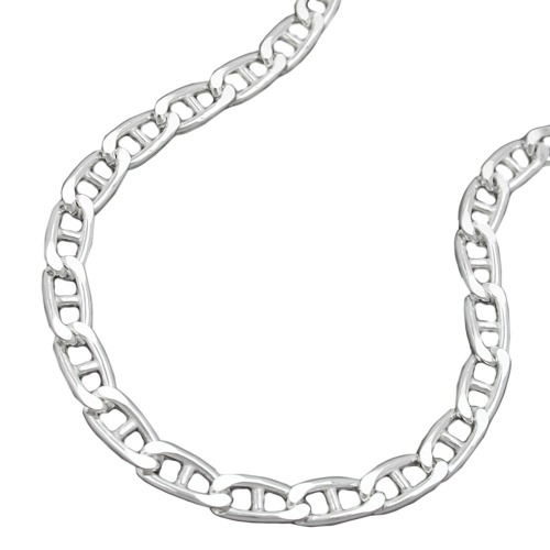Preview: Armband 4,2mm Stegpanzerkette glänzend Silber 925 21cm