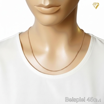 Preview: Kette Collier Venezianer 2mm rund Silber 925 rosé vergoldet 60cm