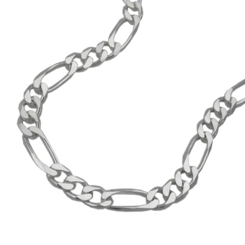 Armband 4,8mm Figarokette flach Silber 925 19cm