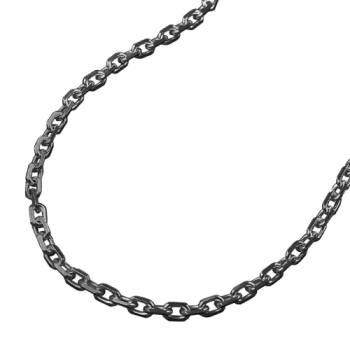 Kette 2mm Ankerkette 8x diamantiert rhodiniert Silber 925 60cm