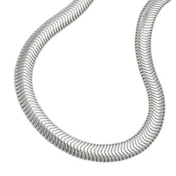 Armband 6mm flache Schlangenkette glänzend Silber 925 19cm