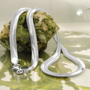 Kette 6x2mm flache Schlangenkette glänzend Silber 925 50cm