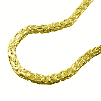 Kette Collier 3mm Königskette Silber 925 vergoldet 60cm
