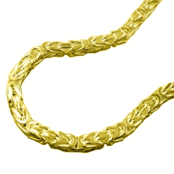Kette Collier 3,5mm Königskette Silber 925 vergoldet 60cm