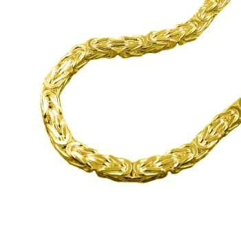 Kette Collier 4mm Königskette Silber 925 vergoldet 60cm