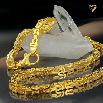Preview: Kette Collier 5mm Königskette  Silber 925 vergoldet 60cm