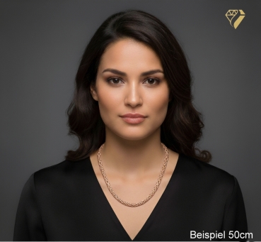 Preview: Kette Collier 5mm Königskette Silber 925 rose vergoldet 70cm