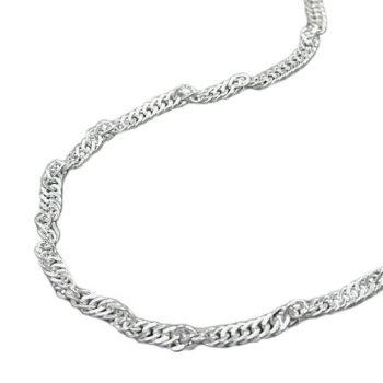 Fußkette 2mm Singapur diamantiert Silber 925 27cm