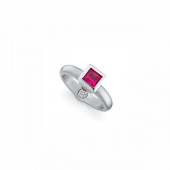 Energetix Ring mit rotem Stein