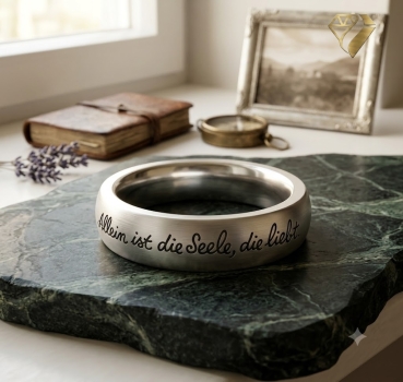 Preview: Ring Edelstahl mit Gravur - Goethe