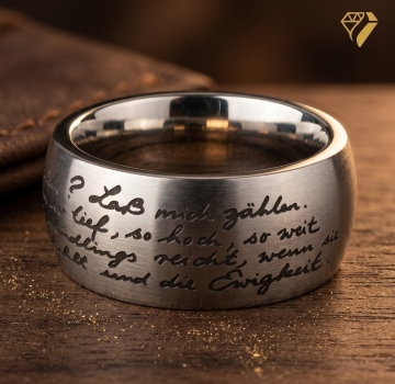 Preview: Ring Edelstahl mit Gravur - Rilke