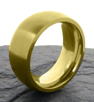 Ring 10mm Edelstahl goldplattiert