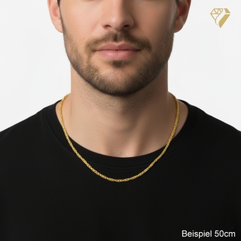 Preview: Kette Collier 2,8mm Königskette Silber 925 vergoldet 80cm