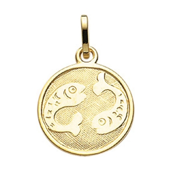 Anhänger Sternzeichen rund 12mm Fische 8Kt 333 GOLD