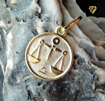Anhänger Sternzeichen Waage rund 12mm 8Kt 333 GOLD
