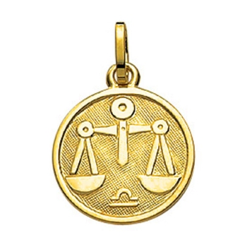 Anhänger Sternzeichen Waage rund 12mm 8Kt 333 GOLD