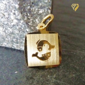 Preview: Anhänger Sternzeichen eckig 11x10mm Fische 8Kt 333 GOLD