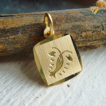 Preview: Anhänger Sternzeichen eckig 11x10mm Krebs 8Kt 333 GOLD