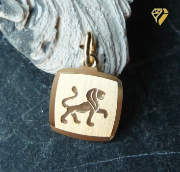 Preview: Anhänger Sternzeichen eckig 11x10mm Löwe 8Kt 333 GOLD
