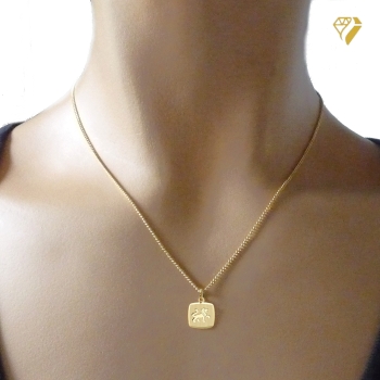 Preview: Anhänger Sternzeichen eckig 11x10mm Löwe 8Kt 333 GOLD