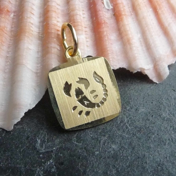 Anhänger Sternzeichen eckig 11x10mm Skorpion 8Kt 333 GOLD