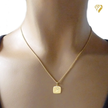 Preview: Anhänger Sternzeichen Widder eckig 11x10mm 8Kt 333 GOLD