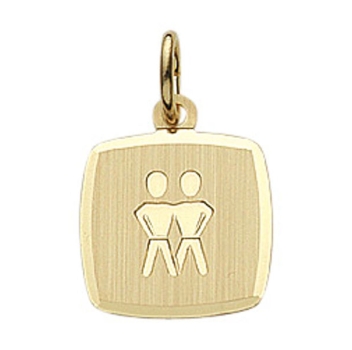 Anhänger Sternzeichen eckig 11x10mm Zwilling 8Kt 333 GOLD