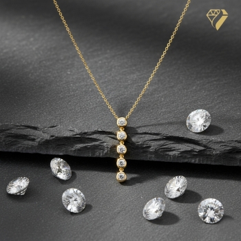 Anhänger Brillant 0,05ct mit Ankerkette 42-45cm 585 GOLD