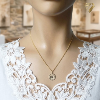 Preview: Anhänger Sternzeichen rund 16mm Steinbock 8Kt 333 GOLD