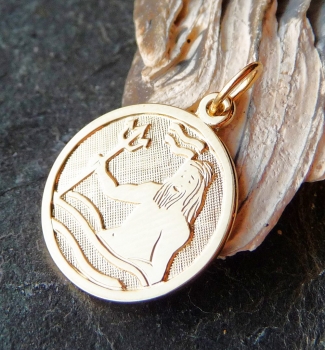 Anhänger Sternzeichen rund 16mm Wassermann 8Kt 333 GOLD