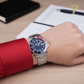 Preview: DUGENA Damen - Herrenuhr blau Diver 4460774 Quarz