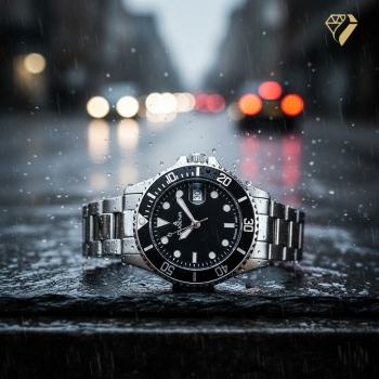 Preview: DUGENA Damen - Herrenuhr schwarz Diver 4460775 Quarz