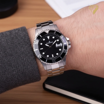 Preview: DUGENA Damen - Herrenuhr schwarz Diver 4460775 Quarz