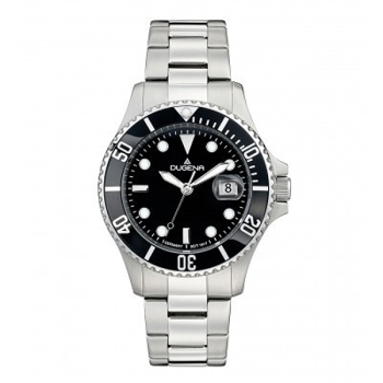 DUGENA Damen - Herrenuhr schwarz Diver 4460775 Quarz
