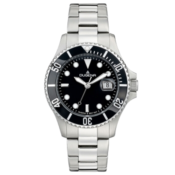 DUGENA Damen - Herrenuhr schwarz Diver 4460775 Quarz