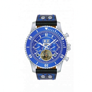 SELVA Herren Armbanduhr Vito Big Date blau