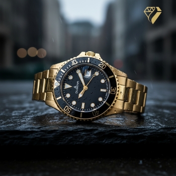 Preview: DUGENA Herrenuhr gold Diver 4461010 Quarz
