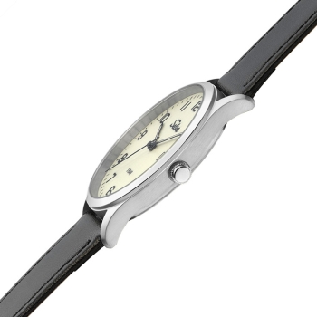 SELVA Herren Quarz Armbanduhr mit Lederband Zifferblatt leuchtend Ø 39mm