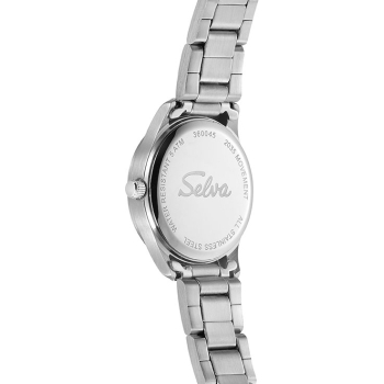 SELVA Damen Quarz Armbanduhr mit Edelstahlband Zifferblatt schwarz Ø 27mm