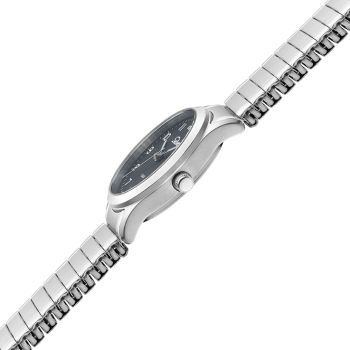 SELVA Damen Quarz Armbanduhr mit Zugband Zifferblatt schwarz Ø 27mm