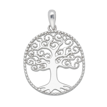 Anhänger 20x21,5mm Baum des Lebens poliert Silber 925