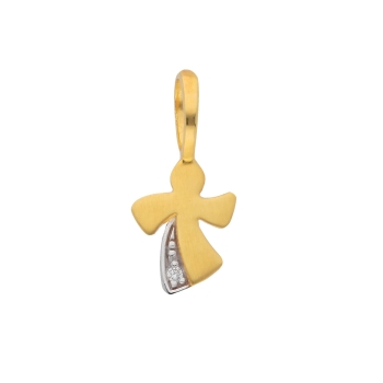 Anhänger Engelmotiv 14,5mm Zirkonia 8Kt 333 GOLD
