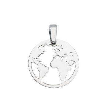 Anhänger Weltkarte 16mm 925 Silber