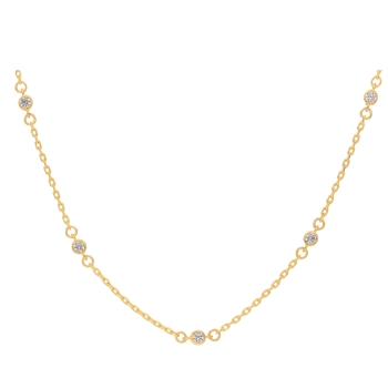 Collier Rundanker Kette mit Zirkoniaanhängern rund 2,2mm aus 333 Gold 42+3cm